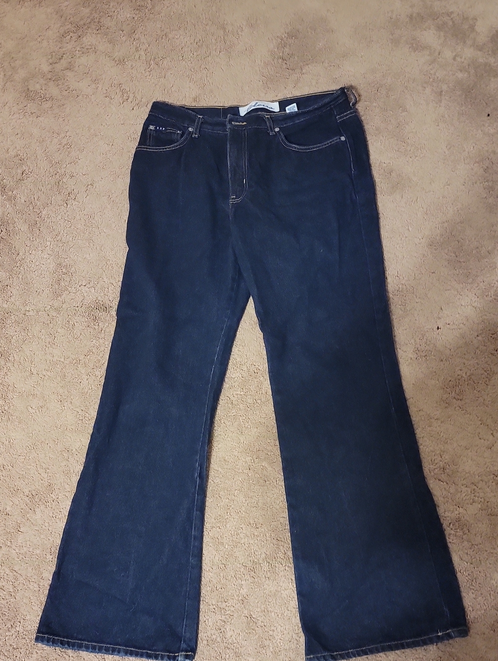 Vintage Express Bleu Dark Blue Flare Leg Jeans